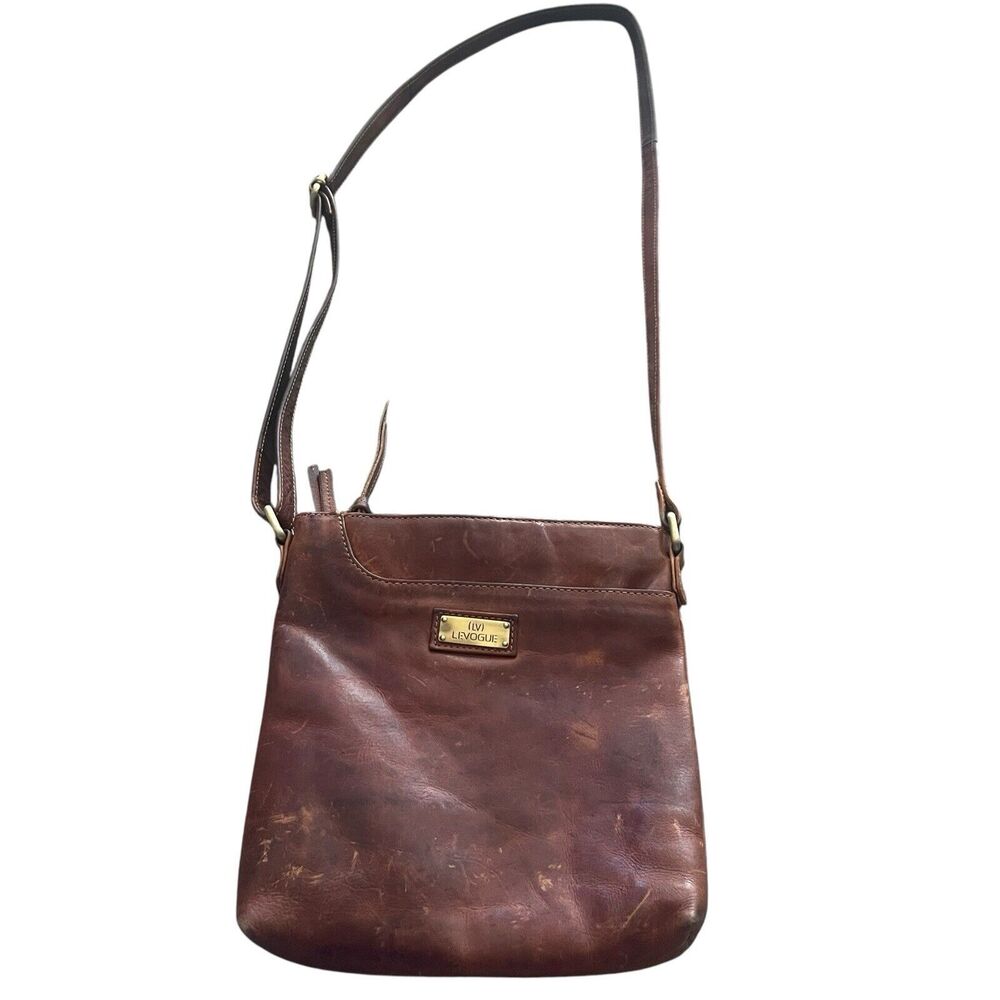 Levogue‎ Vintage Distressed Genuiune Leather Messenger Crossbody Bag Purse